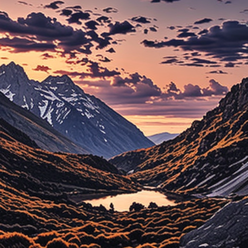 Mountain Landscape at Sunset