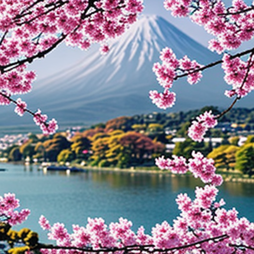 Cherry Blossoms with Mount Fuji